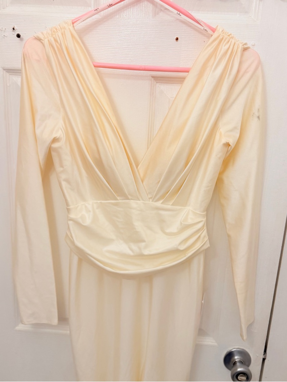 Lulu's Cream Long Sleeve Maxi Dress - Picture 4 of 5